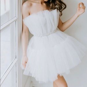 Untamed Petals MILLIE MINI GOWN - LIGHT IVORY